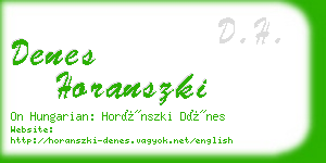 denes horanszki business card